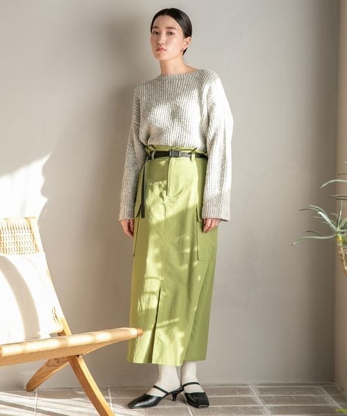 LOWRYS FARM（ローリーズファーム）の「スラブヤーンクロップドロングスリーブ　187982（ニット/セーター・レディース・グレー/グリーン/アイボリー・FREE）」の16枚目の写真