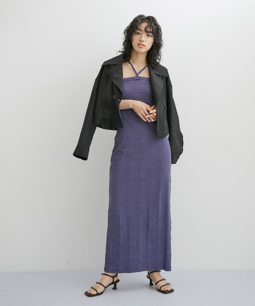 MILLER(ミラー)の「【Miller for ADAM ET ROPE'】Cup付 Camisole One-piece(ワンピース・レディース・ブラック/ベージュ/パープル系その他・FREE)」の9枚目の写真