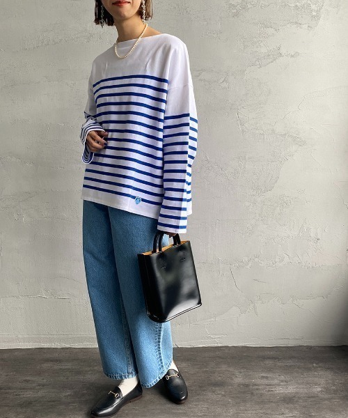 オーシバル　新品未使用白紺ボーダーTシャツ オーシバル 新品未使用ボーダーTシャツ - メルカリ