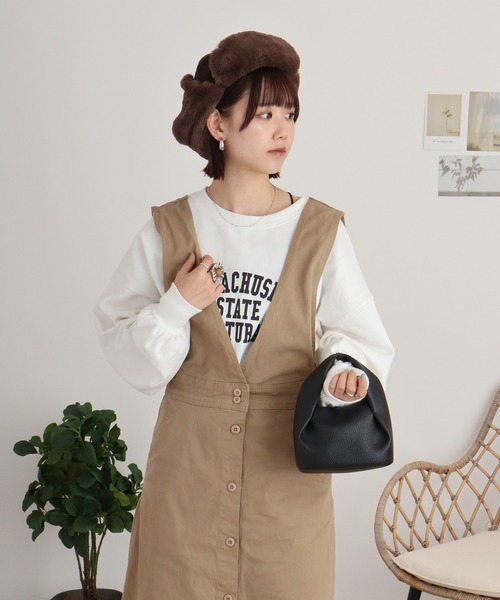【未使用】ナゴスタンスジャンバースカート　エンフォルド ENFOLD - ASYMMETRY JUMPERSKIRT / スカート/ ブラック / 2025SS