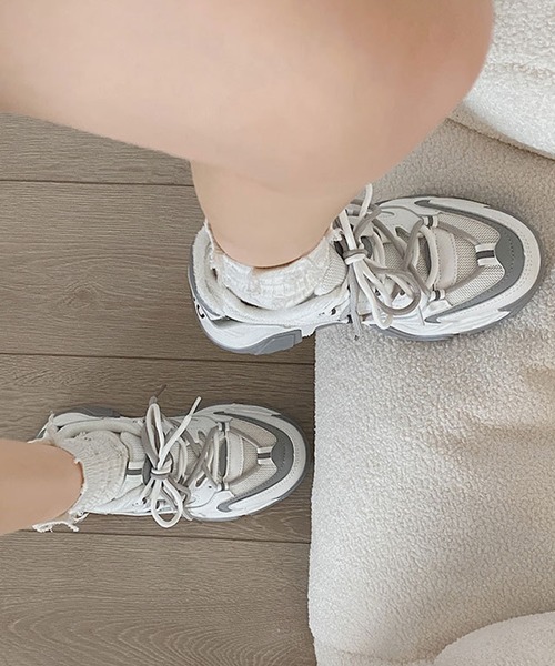 aimoha（アイモハ）の「ユニセックス厚底ソールスニーカー（スニーカー・レディース・ブラック/ベージュ/ホワイト・23.0cm/25.0cm/24.0cm/23.5cm/24.5cm/22.5cm）」の16枚目の写真