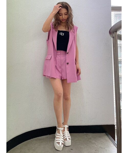 美品！martinique テーラードジャケット ピンク FREE ボンディングジャケット(セットアップ可)｜martinique