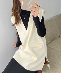 GeeRA（ジーラ）の「リネンライクスラブプルオーバーベスト（ベスト）」