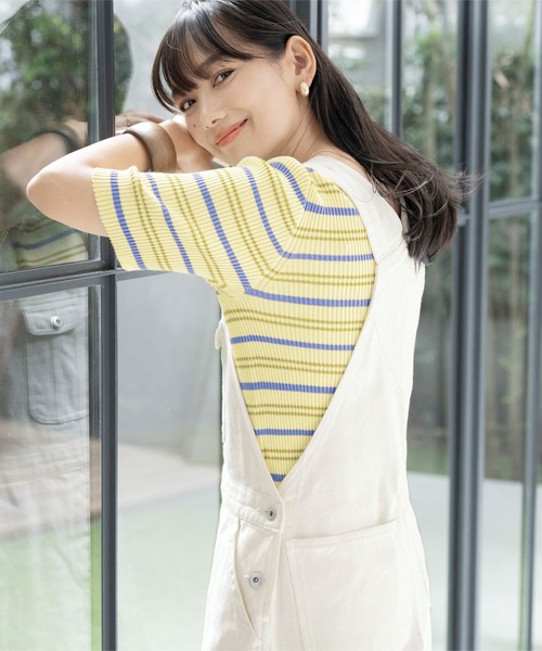 titivate（ティティベイト）の「フレアボリュームサロペットスカート（ジャンパースカート・レディース・カーキ/アイボリー/オフホワイト・S/M）」の12枚目の写真