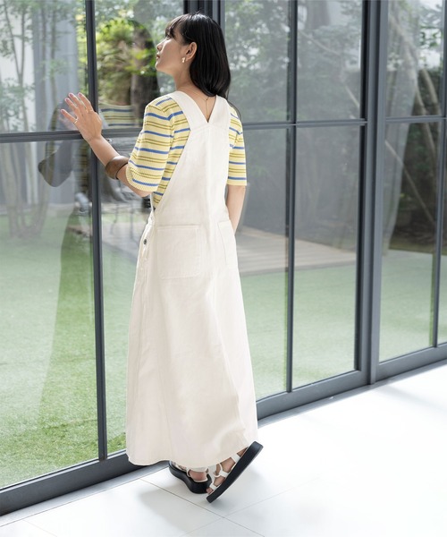 titivate（ティティベイト）の「フレアボリュームサロペットスカート（ジャンパースカート・レディース・カーキ/アイボリー/オフホワイト・S/M）」の19枚目の写真