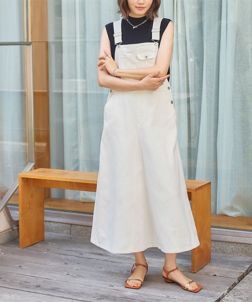 titivate（ティティベイト）の「フレアボリュームサロペットスカート（ジャンパースカート・レディース・カーキ/アイボリー/オフホワイト・S/M）」の22枚目の写真