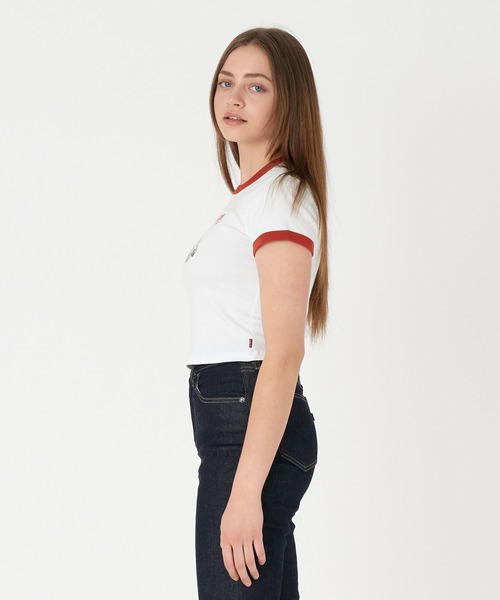リーバイス Levis 【 Graphic Ls Ringer Mini Chrome Women 】 レディース Graphic Ringer Mini Tee - White | Levi's® CA