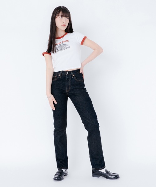 Levi's（リーバイス）の「Levi's/リーバイス グラフィックリンガーミニTシャツ SLOW DOWN BRIGHT WHITE（Tシャツ/カットソー・レディース・マルチ・M/S/XS）」の11枚目の写真