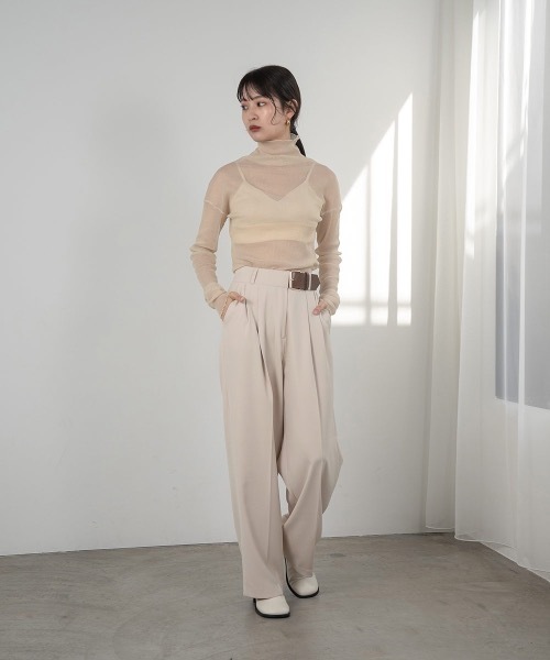 Amiur（エミレ）の「half belt two tuck pants（その他パンツ）」 - WEAR