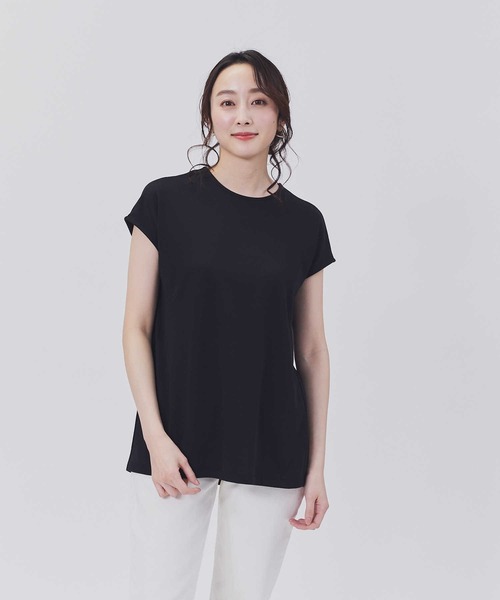 HONEYSUCKLE ROSE(ハニーサックルローズ)の「【HONEYSUCKLE ROSE】ドレスTバックV半袖T(Tシャツ/カットソー・レディース・ダークグレー/ブラック/ホワイト・XL/M/S/L)」の5枚目の写真
