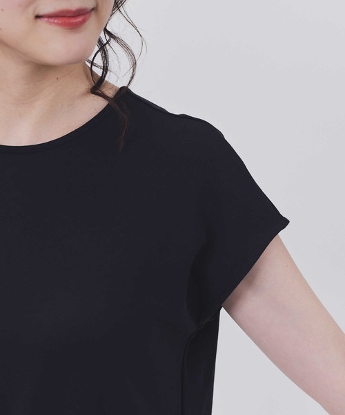 HONEYSUCKLE ROSE(ハニーサックルローズ)の「【HONEYSUCKLE ROSE】ドレスTバックV半袖T(Tシャツ/カットソー・レディース・ダークグレー/ブラック/ホワイト・XL/M/S/L)」の7枚目の写真