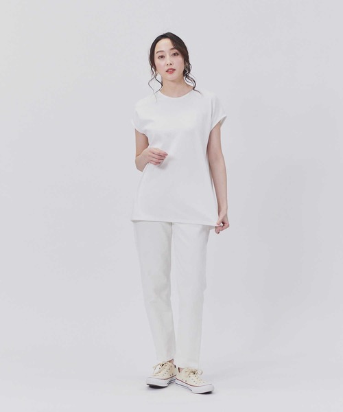 HONEYSUCKLE ROSE(ハニーサックルローズ)の「【HONEYSUCKLE ROSE】ドレスTバックV半袖T(Tシャツ/カットソー・レディース・ダークグレー/ブラック/ホワイト・XL/M/S/L)」の4枚目の写真