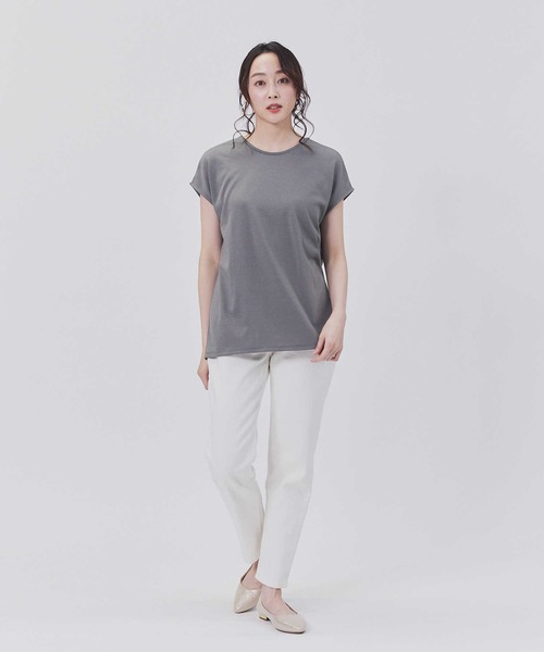 HONEYSUCKLE ROSE(ハニーサックルローズ)の「【HONEYSUCKLE ROSE】ドレスTバックV半袖T(Tシャツ/カットソー・レディース・ダークグレー/ブラック/ホワイト・XL/M/S/L)」の8枚目の写真