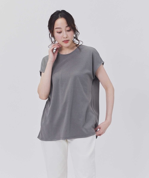 HONEYSUCKLE ROSE(ハニーサックルローズ)の「【HONEYSUCKLE ROSE】ドレスTバックV半袖T(Tシャツ/カットソー・レディース・ダークグレー/ブラック/ホワイト・XL/M/S/L)」の9枚目の写真