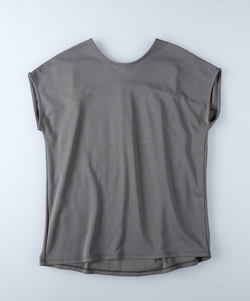 HONEYSUCKLE ROSE(ハニーサックルローズ)の「【HONEYSUCKLE ROSE】ドレスTバックV半袖T(Tシャツ/カットソー・レディース・ダークグレー/ブラック/ホワイト・XL/M/S/L)」の15枚目の写真