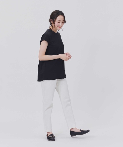 HONEYSUCKLE ROSE(ハニーサックルローズ)の「【HONEYSUCKLE ROSE】ドレスTバックV半袖T(Tシャツ/カットソー・レディース・ダークグレー/ブラック/ホワイト・XL/M/S/L)」の6枚目の写真