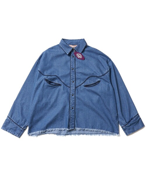 TOWNCRAFT(タウンクラフト)の「Towncraft PREP/タウンクラフトプレップ Denim Western Shirt/デニム カットオフ ウェスタンシャツ(シャツ/ブラウス・メンズ・ブラック/ネイビー/オフホワイト・MEDIUM/LARGE)」の7枚目の写真