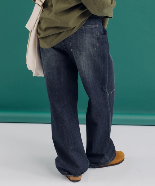 MUHET（ミュエータ）の「ダブルニーデニムパンツ（デニムパンツ・レディース・ダークインディゴブルー/オフホワイト・X-LARGE/SMALL/MEDIUM）」の11枚目の写真