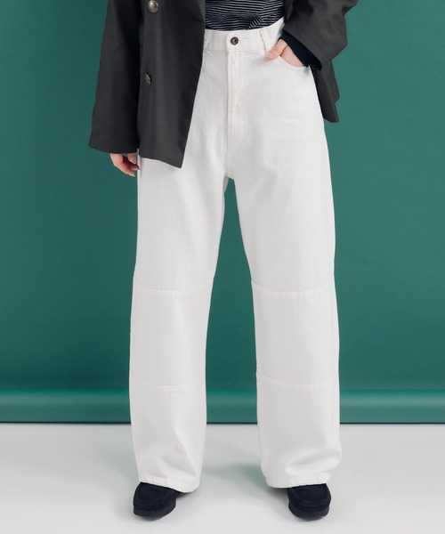 MUHET（ミュエータ）の「ダブルニーデニムパンツ（デニムパンツ・レディース・ダークインディゴブルー/オフホワイト・X-LARGE/SMALL/MEDIUM）」の21枚目の写真