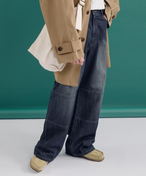 MUHET（ミュエータ）の「ダブルニーデニムパンツ（デニムパンツ・レディース・ダークインディゴブルー/オフホワイト・X-LARGE/SMALL/MEDIUM）」の16枚目の写真