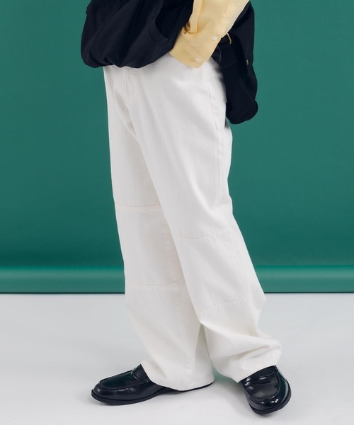 MUHET（ミュエータ）の「ダブルニーデニムパンツ（デニムパンツ・レディース・ダークインディゴブルー/オフホワイト・X-LARGE/SMALL/MEDIUM）」の5枚目の写真