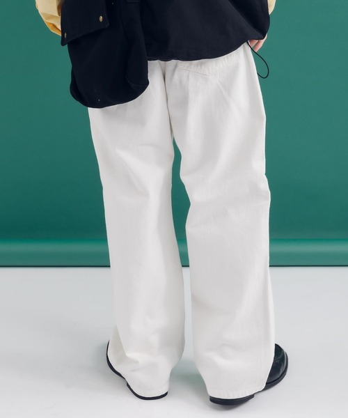 MUHET（ミュエータ）の「ダブルニーデニムパンツ（デニムパンツ・レディース・ダークインディゴブルー/オフホワイト・X-LARGE/SMALL/MEDIUM）」の6枚目の写真