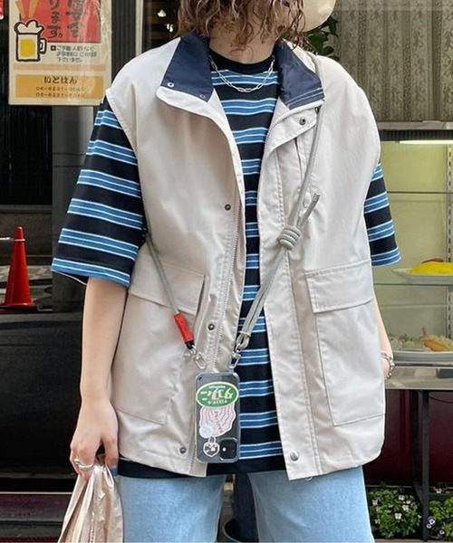 CPCM（シーピーシーエム）の「スタンドベスト（ベスト・メンズ・アイボリー/ブラック・MEDIUM/LARGE）」の2枚目の写真