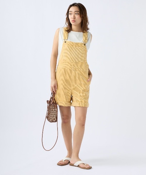 Ocean Pacific(オーシャンパシフィック)の「【OP:オーピー】レディースコーデュロイサロペット(サロペット/オーバーオール・レディース・グリーン/ブラウン/パープル系その他/イエロー・MEDIUM/LARGE)」の1枚目の写真