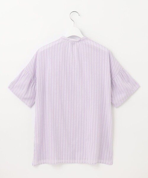 J.PRESS(ジェイプレス)の「【洗える】綿キュプラコードストライプ キーネック ブラウス(シャツ/ブラウス・レディース・ブルー系1/ピンク系1/ふじ色系1・9/11)」の11枚目の写真