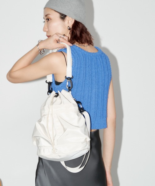 Auntie Rosa Holiday（アンティローザホリデー）の「ミリタリーバッグ / 2WAY / 軽量素材（ショルダーバッグ・レディース・カーキ/アイボリー/ブラック・FREE）」の17枚目の写真