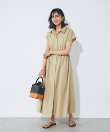 RIVE DROITE | スキッパーネックギャザーワンピース(ワンピース)