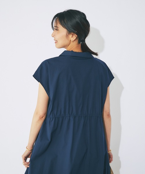 RIVE DROITE（リヴドロワ）の「スキッパーネックギャザーワンピース（ワンピース・レディース・ベージュ/ネイビー・FREE）」の22枚目の写真
