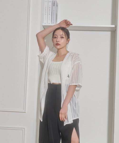 ANDGEEBEE(アンジービー)の「UNISEX レースポケットシャツ(シャツ/ブラウス・レディース・ブラック/ホワイト・X-LARGE)」の5枚目の写真
