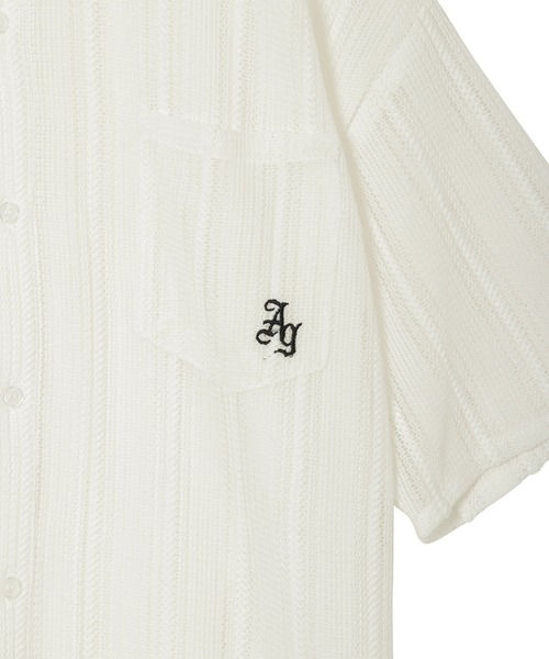 ANDGEEBEE(アンジービー)の「UNISEX レースポケットシャツ(シャツ/ブラウス・レディース・ブラック/ホワイト・X-LARGE)」の7枚目の写真