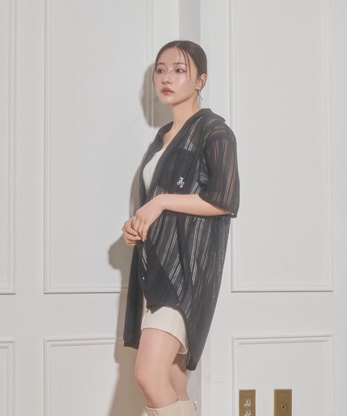 ANDGEEBEE(アンジービー)の「UNISEX レースポケットシャツ(シャツ/ブラウス・レディース・ブラック/ホワイト・X-LARGE)」の18枚目の写真