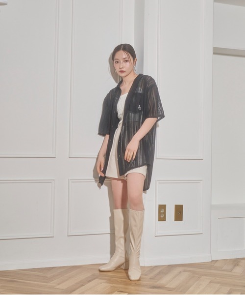 ANDGEEBEE(アンジービー)の「UNISEX レースポケットシャツ(シャツ/ブラウス・レディース・ブラック/ホワイト・X-LARGE)」の16枚目の写真