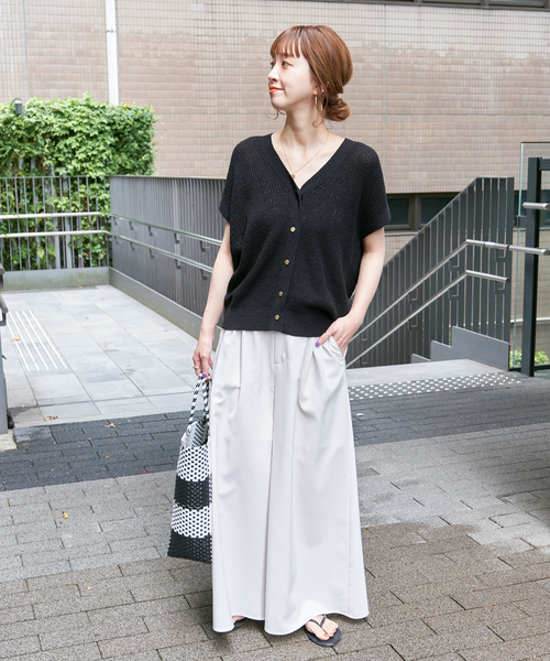 【新品】B.C STOCK リネンコットンベスト　ブラック B.C STOCK｜《追加4》手洗い可 / リネンコットンベスト