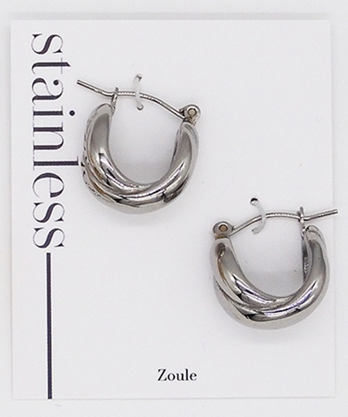 Zoule(ゾーラ)の「Zoule ゾーラ:stainless P-10 ステンレスピアスフープピアス(ピアス(両耳用)・レディース・シルバー/ゴールド・FREE)」の11枚目の写真