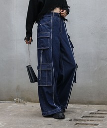 デニムデザインカーゴパンツ