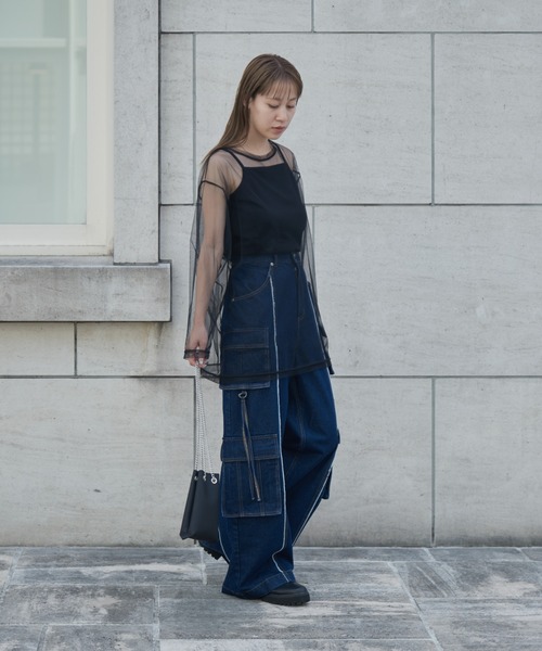 COLONY 2139（コロニートゥーワンスリーナイン）の「デニムデザインカーゴパンツ（デニムパンツ・レディース・ブラック/ネイビー/ブルー・MEDIUM/SMALL/TL/TM）」の11枚目の写真