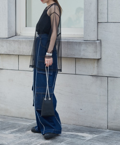 COLONY 2139（コロニートゥーワンスリーナイン）の「デニムデザインカーゴパンツ（デニムパンツ・レディース・ブラック/ネイビー/ブルー・MEDIUM/SMALL/TL/TM）」の14枚目の写真