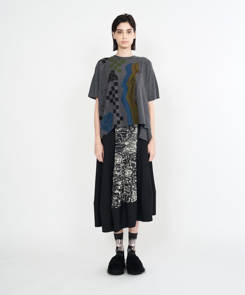 gomme(ゴム)の「土偶JQ バルーンスカート(スカート・レディース・ブラック×ホワイト・MEDIUM)」の4枚目の写真