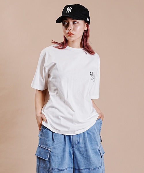 ALOHA SUNDAY（アロハサンデー）の「【ムラサキスポーツ別注】ALOHA SUNDAY/アロハサンデー デザインTシャツ AS-MS-004（Tシャツ/カットソー・レディース・ホワイト/ブラック・M/L）」の4枚目の写真