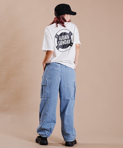 ALOHA SUNDAY（アロハサンデー）の「【ムラサキスポーツ別注】ALOHA SUNDAY/アロハサンデー デザインTシャツ AS-MS-004（Tシャツ/カットソー・レディース・ホワイト/ブラック・M/L）」の5枚目の写真