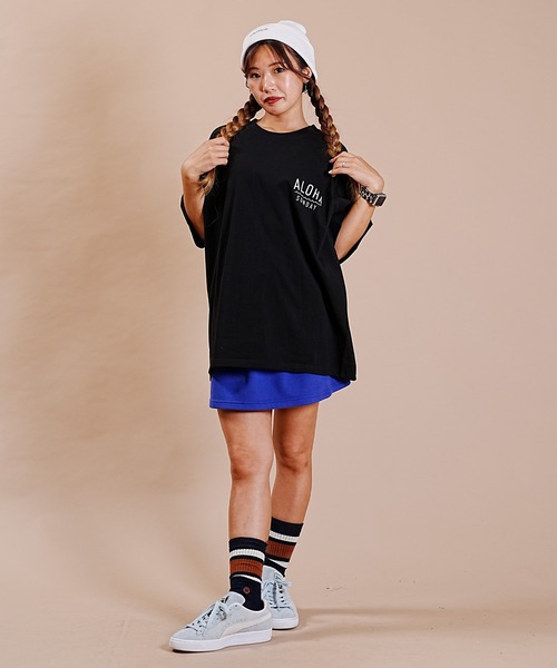 ALOHA SUNDAY（アロハサンデー）の「【ムラサキスポーツ別注】ALOHA SUNDAY/アロハサンデー デザインTシャツ AS-MS-004（Tシャツ/カットソー・レディース・ホワイト/ブラック・M/L）」の9枚目の写真