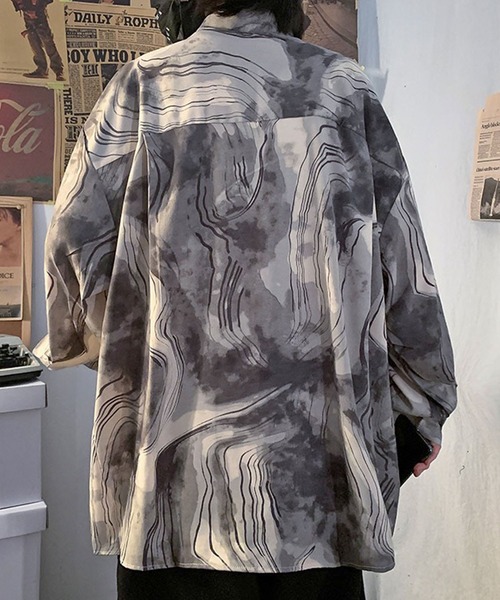 ROOPTOKYO（ループトウキョウ）の「▲design shirt/総柄シャツ（シャツ/ブラウス・メンズ・グレー・XL/L）」の3枚目の写真