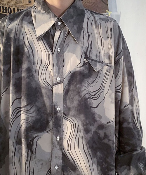 ROOPTOKYO（ループトウキョウ）の「▲design shirt/総柄シャツ（シャツ/ブラウス・メンズ・グレー・XL/L）」の4枚目の写真