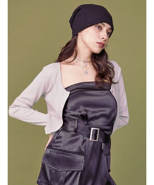 EVRIS（エヴリス）の「フロントボタンロングスリーブトップス（Tシャツ/カットソー・レディース・パープル/グレー/ホワイト/ブラック・FREE）」の9枚目の写真