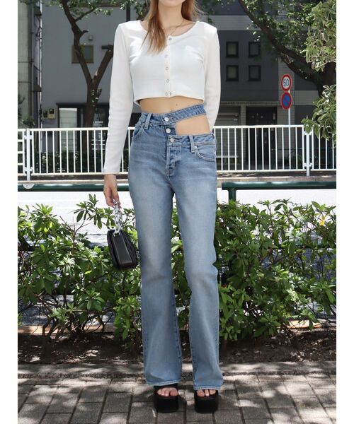 EVRIS（エヴリス）の「フロントボタンロングスリーブトップス（Tシャツ/カットソー・レディース・パープル/グレー/ホワイト/ブラック・FREE）」の20枚目の写真