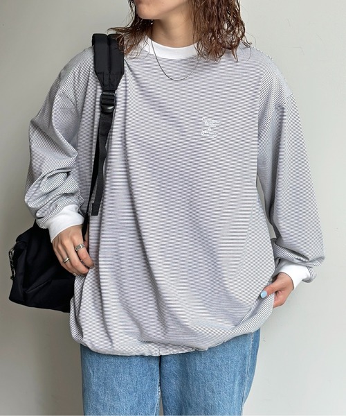 CPCM(シーピーシーエム)の「バルーンボーダーロンT(Tシャツ/カットソー・メンズ・ホワイト/ブラック・FREE)」の1枚目の写真